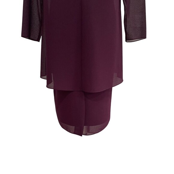 Patra Burgundy Evening Dress Jacket Overlay Womens Size 8 Elegant Formal Wedding - Picture 9 of 9